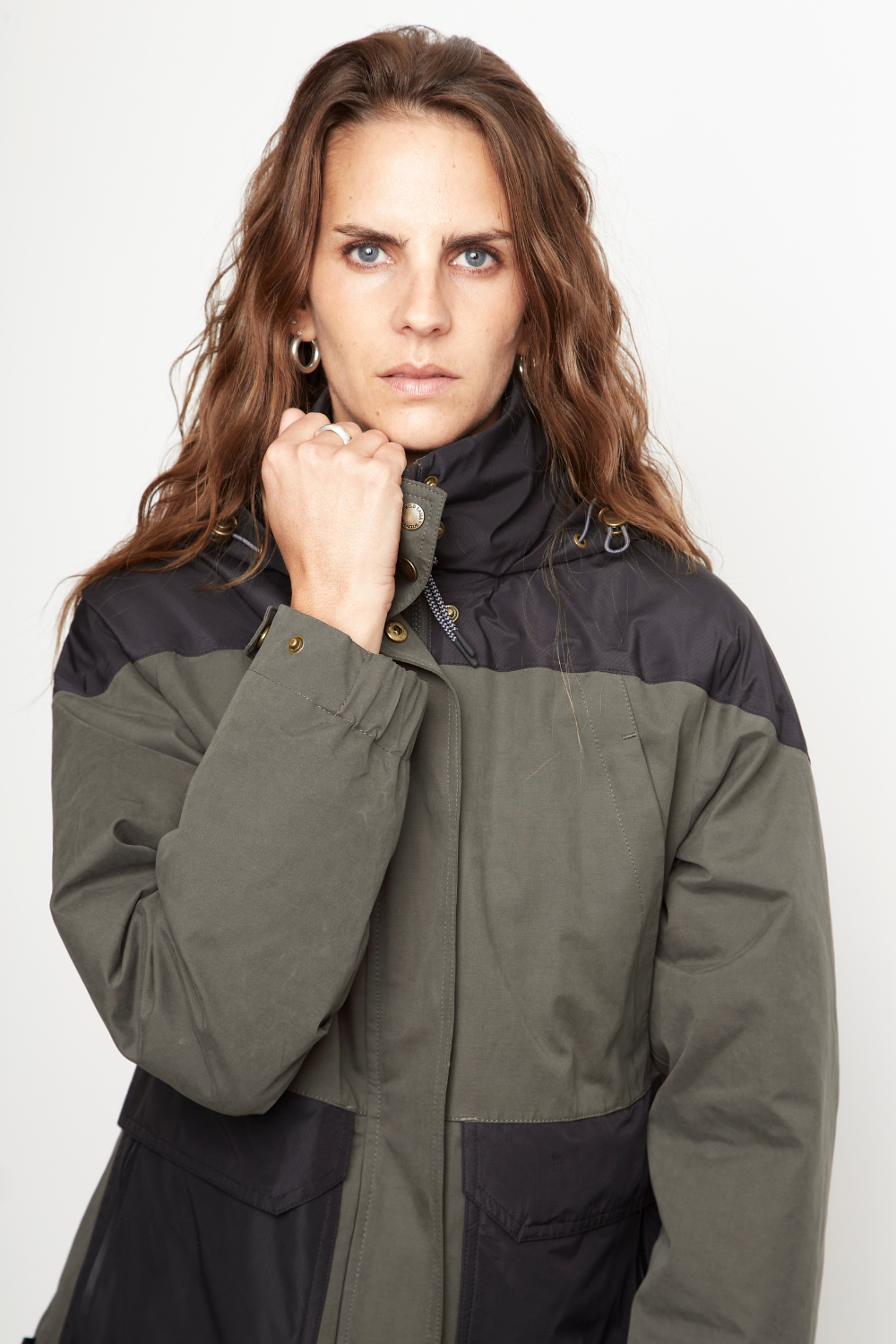 Parka Ruga 3 en 1 Reciclada Verde Militar Mujer