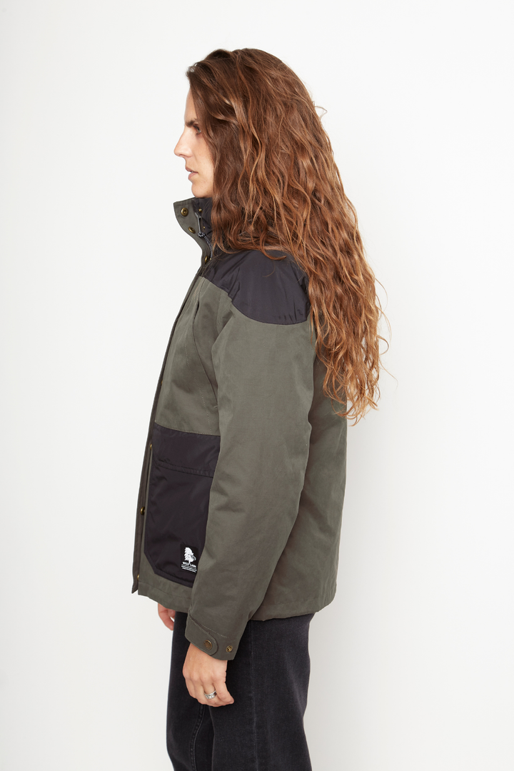 Parka Ruga 3 en 1 Reciclada Verde Militar Mujer