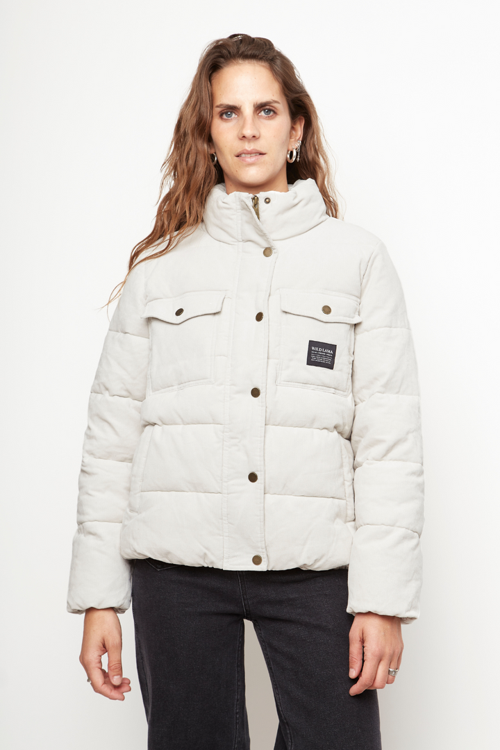 Parka Chic Puffa Orgánica Crudo Mujer