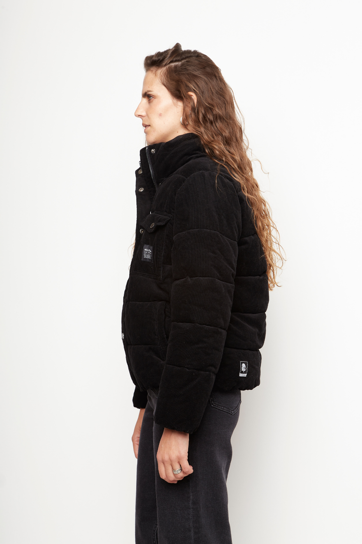 Parka Chic Puffa Orgánica Negra Mujer