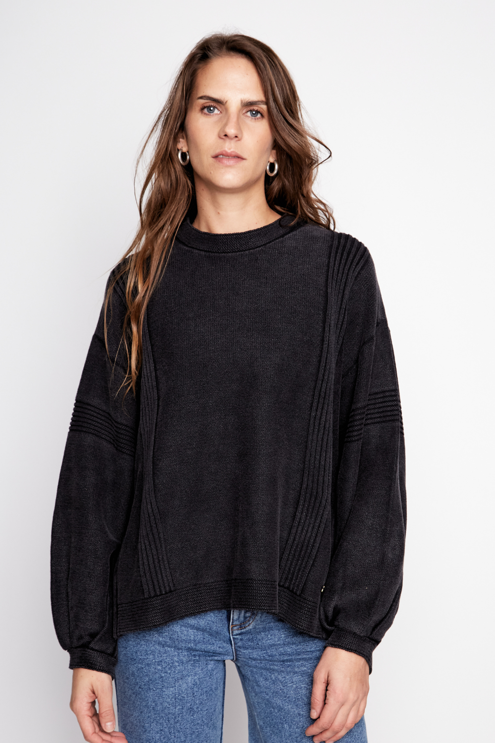 Sweater Viga Orgánico Negro Mujer