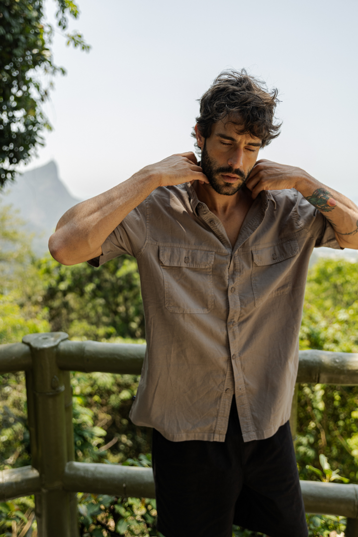 Camisa Camu Orgánica Café Hombre