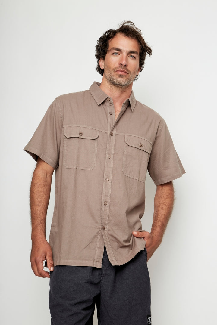 Camisa Camu Orgánica Café Hombre