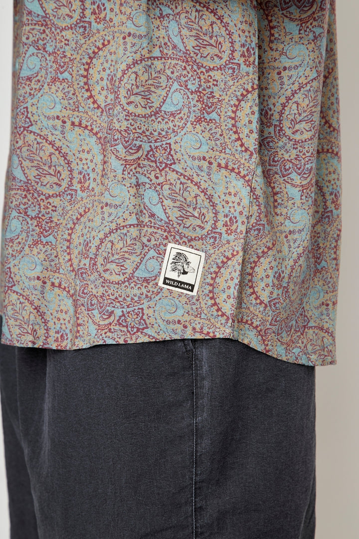 Guayabera Mero Paisley Celeste Hombre ECOVERO™