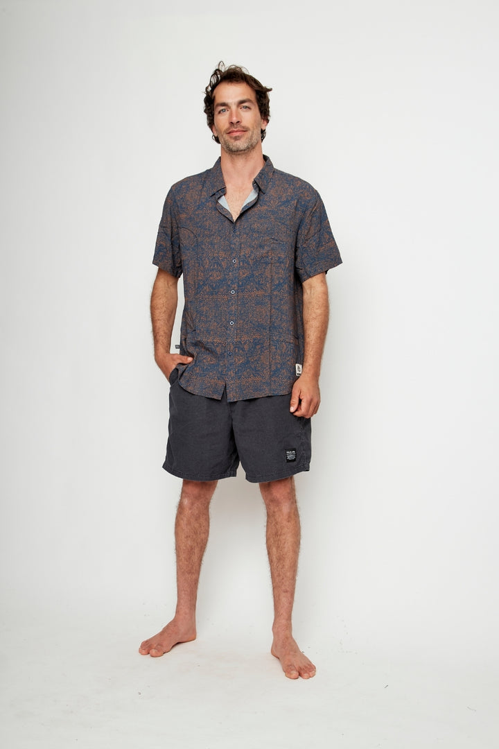 Guayabera Mero Tribal Terracota Hombre ECOVERO™