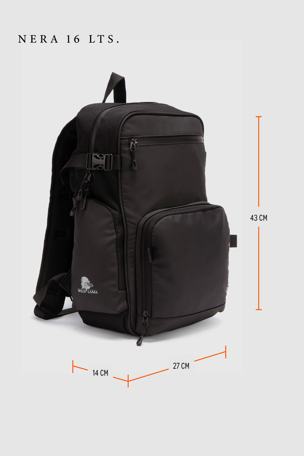 Mochila Travel Nera Reciclada Negra 16 Lts.