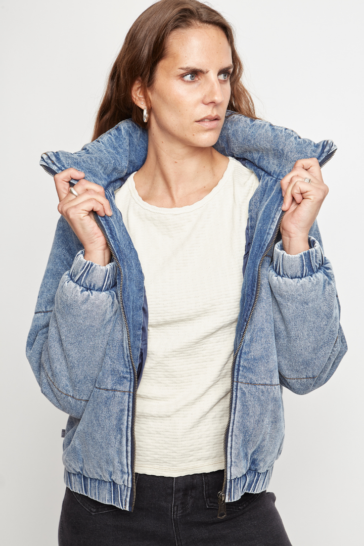 Parka Puffa Jeans Silveria Orgánica Denim Mujer