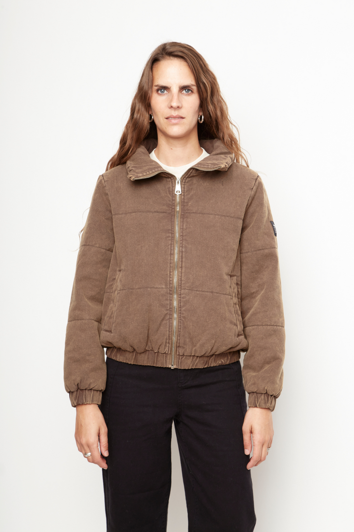 Parka Puffa Silveria Orgánica Café Mujer