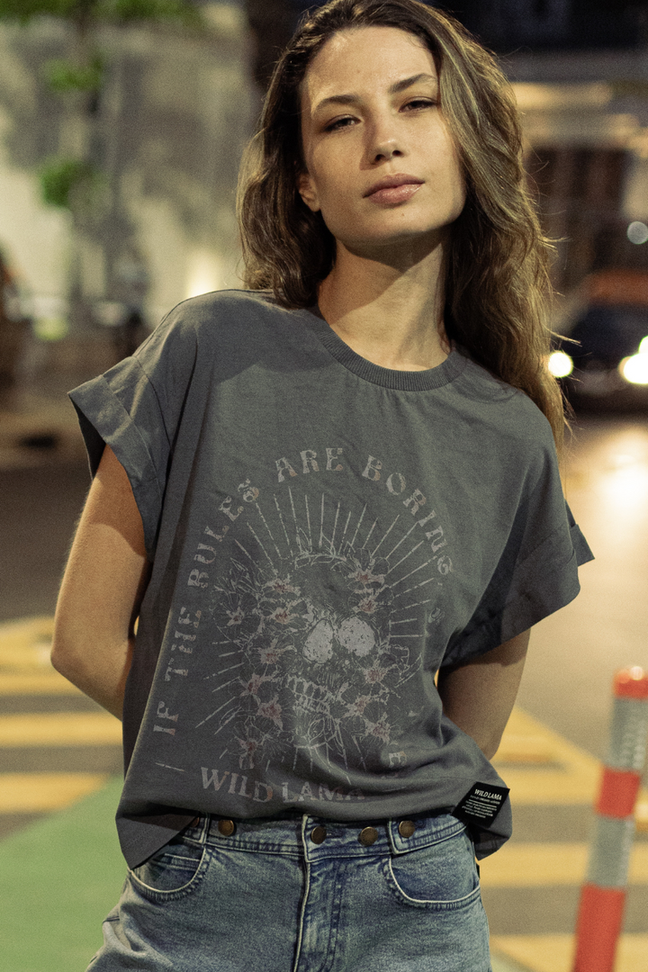 Polera Nirva Orgánica Gris Mujer