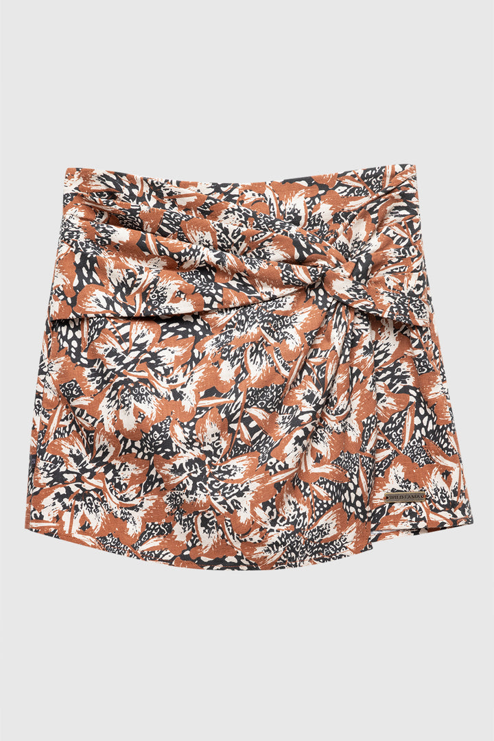 Falda Short Rizo Orgánico Print Terracota Mujer