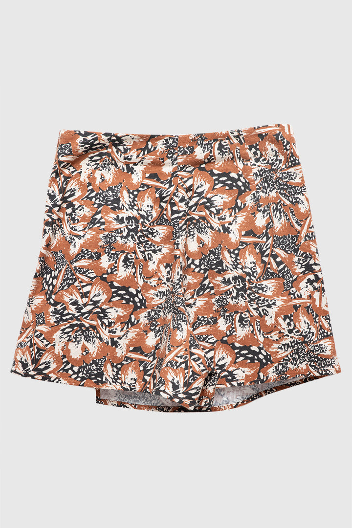 Falda Short Rizo Orgánico Print Terracota Mujer