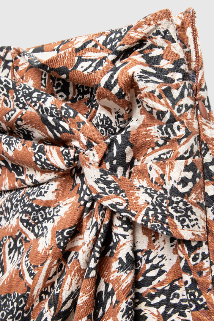 Falda Short Rizo Orgánico Print Terracota Mujer