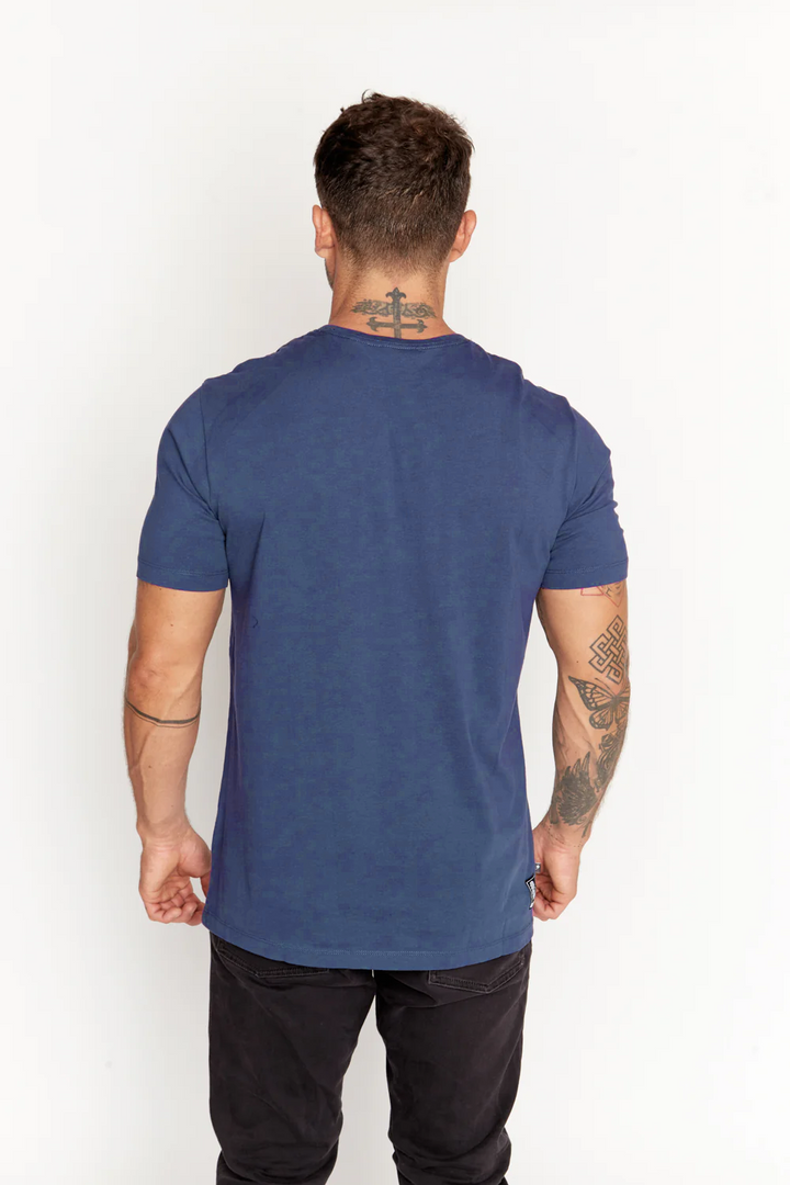 Polera Duna Orgánica Azul Hombre