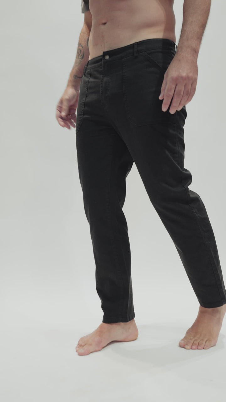 Pantalón Rea Orgánico Negro Hombre