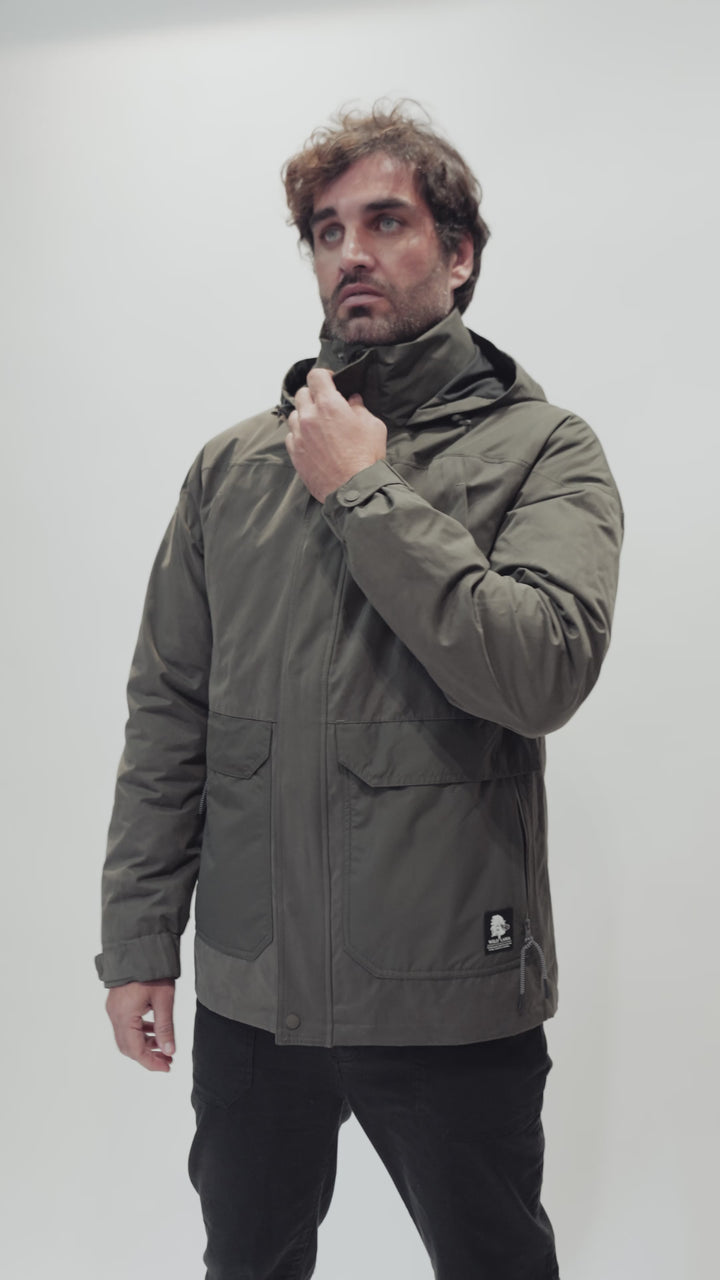 Parka Ruga 3 en 1 Reciclada Verde Hombre