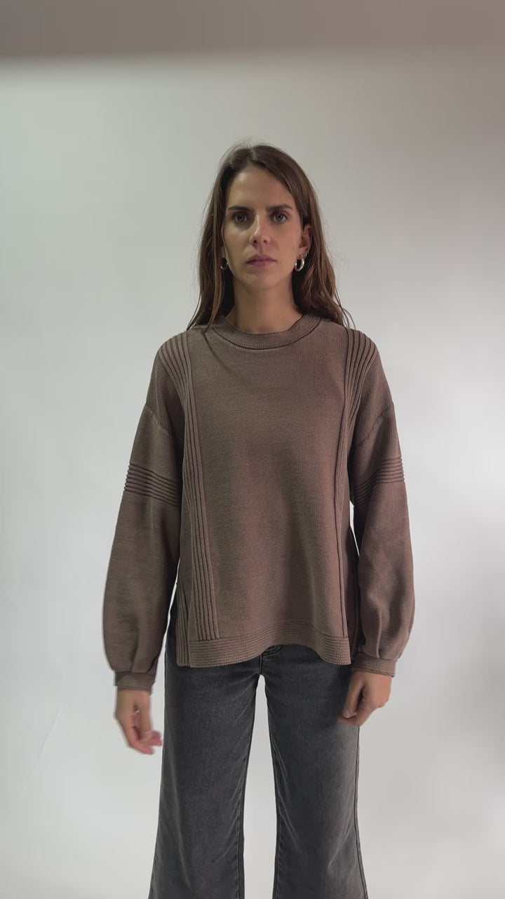 Sweater Viga Orgánico Café Mujer