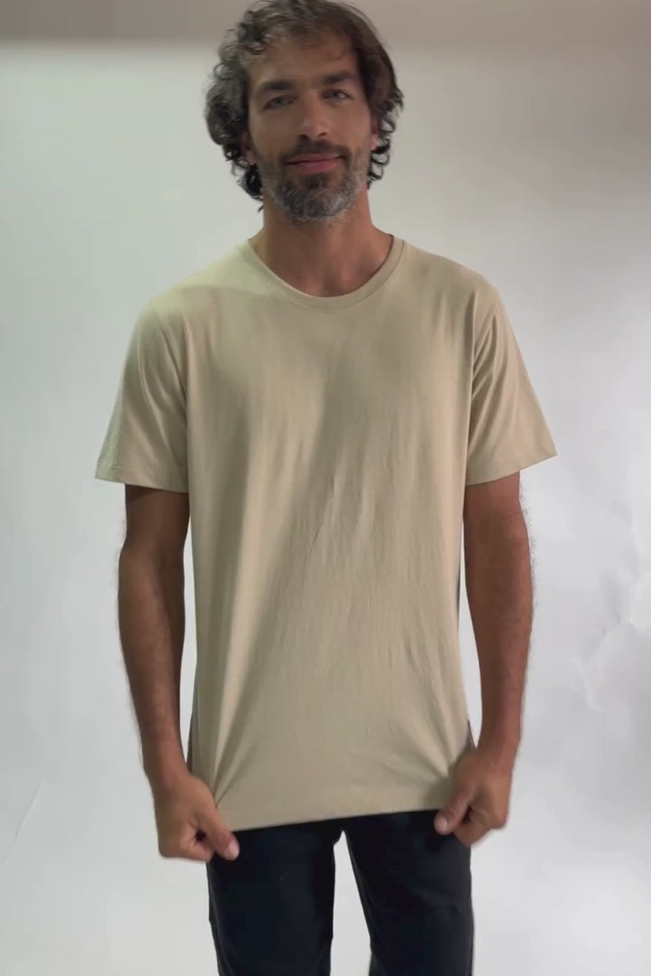 Polera Teya Orgánica Regenerativa Beige Hombre