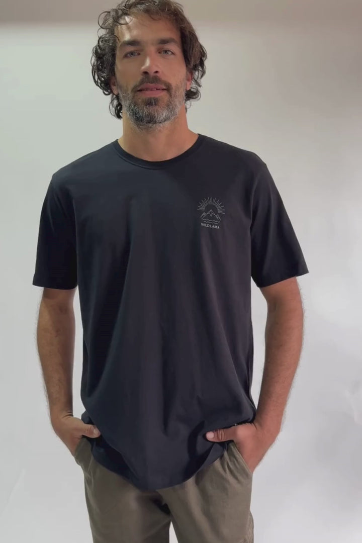 Polera Duna Orgánica Negra Hombre