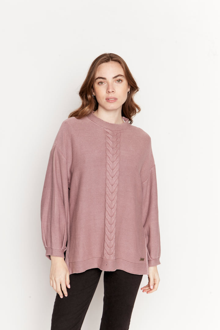 Sweater Noir Orgánico Rosado Mujer | Wild Lama